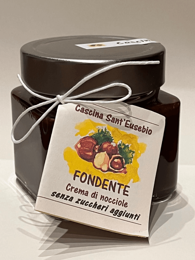 Crema di nocciole &quot;Fondente Senza Zuccheri Aggiunti&quot; 200 g 